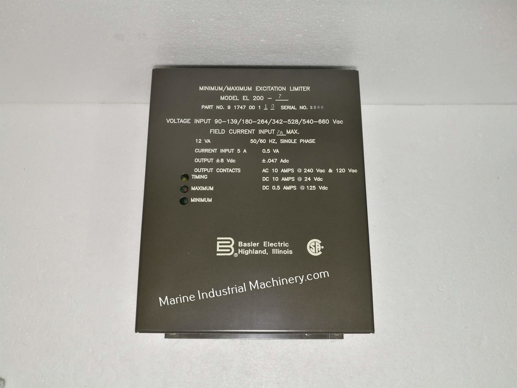 Basler Electric EL 200-7 Minimum/Maximum Excitation Limiter