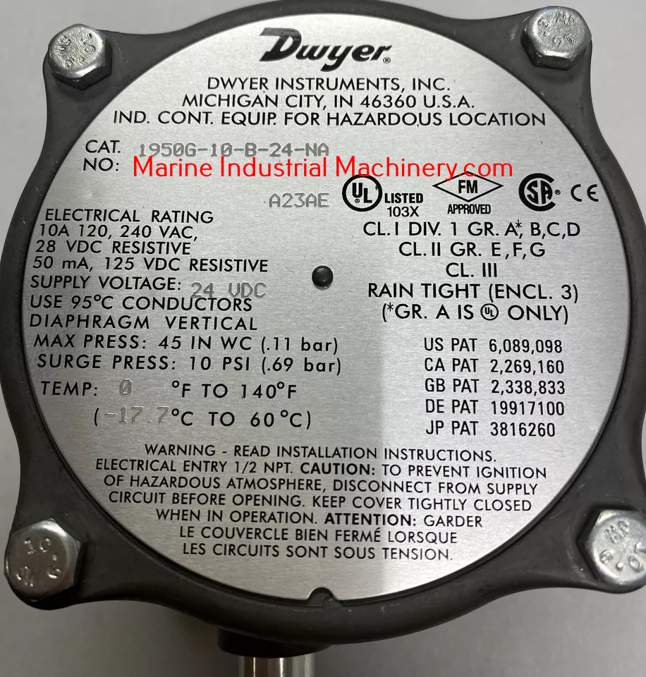 Dwyer 1950G-10-B-24-NA Explosion-Proof Diffrenital Perssure Swich