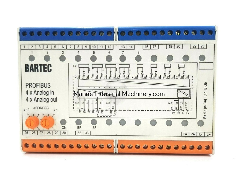 Bartec 07-7331-230H/1010 Profibus Interface 4 x Analog In/Out Ex i HART