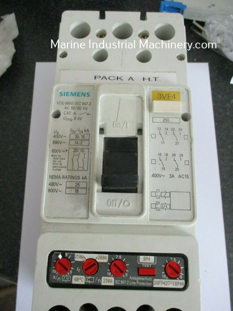 Siemens 3VF9427-1BM40 Triple Pole MCCB Circuit Breaker