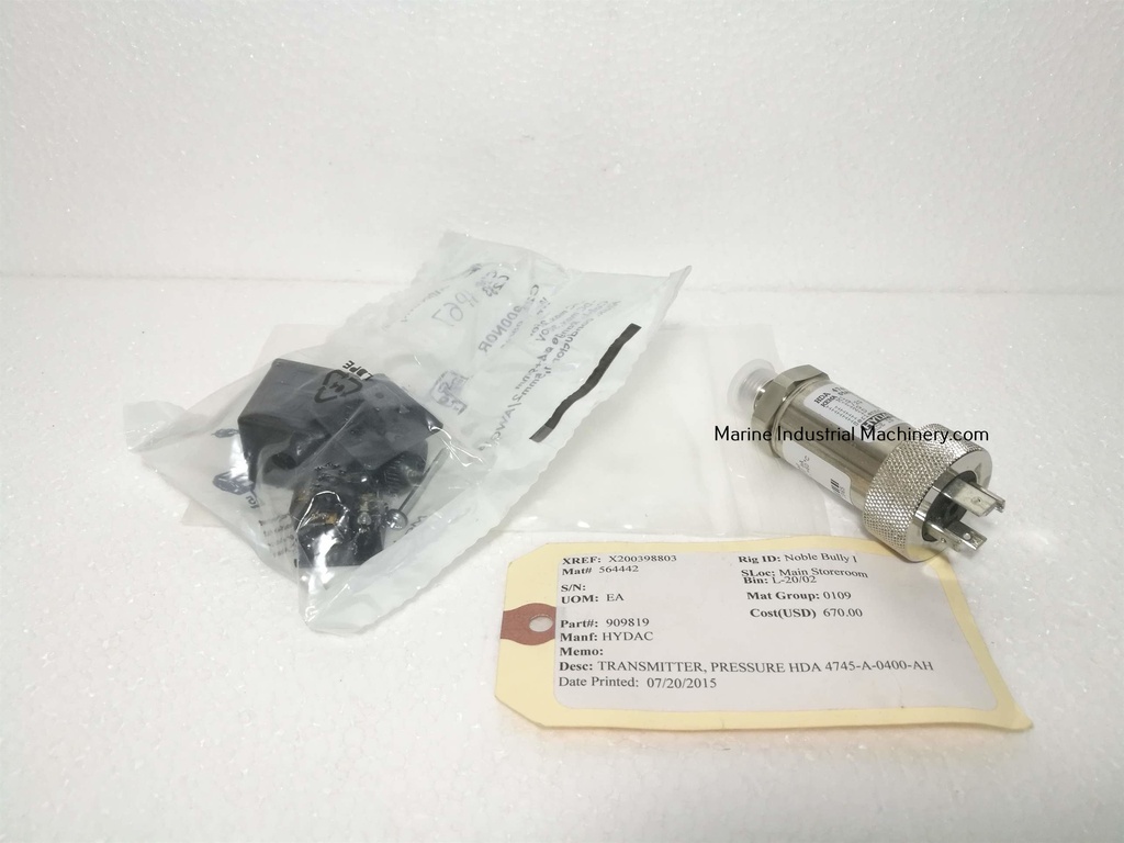 Hydac HDA 4745-A-0400-AH1-000 Pressure Transmitter