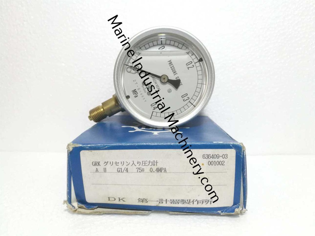 Daiichi Keiki-Hyogo AU G1/4 75 Pressure Gauge(0-0.4MPa)