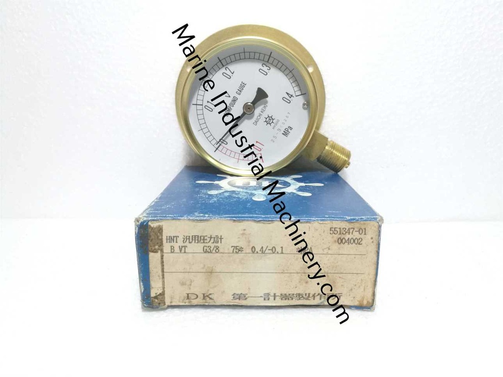 Daiichi Keiki-Hyogo BVT G3/8 75 Compound Gauge (0.1-.04MPa)
