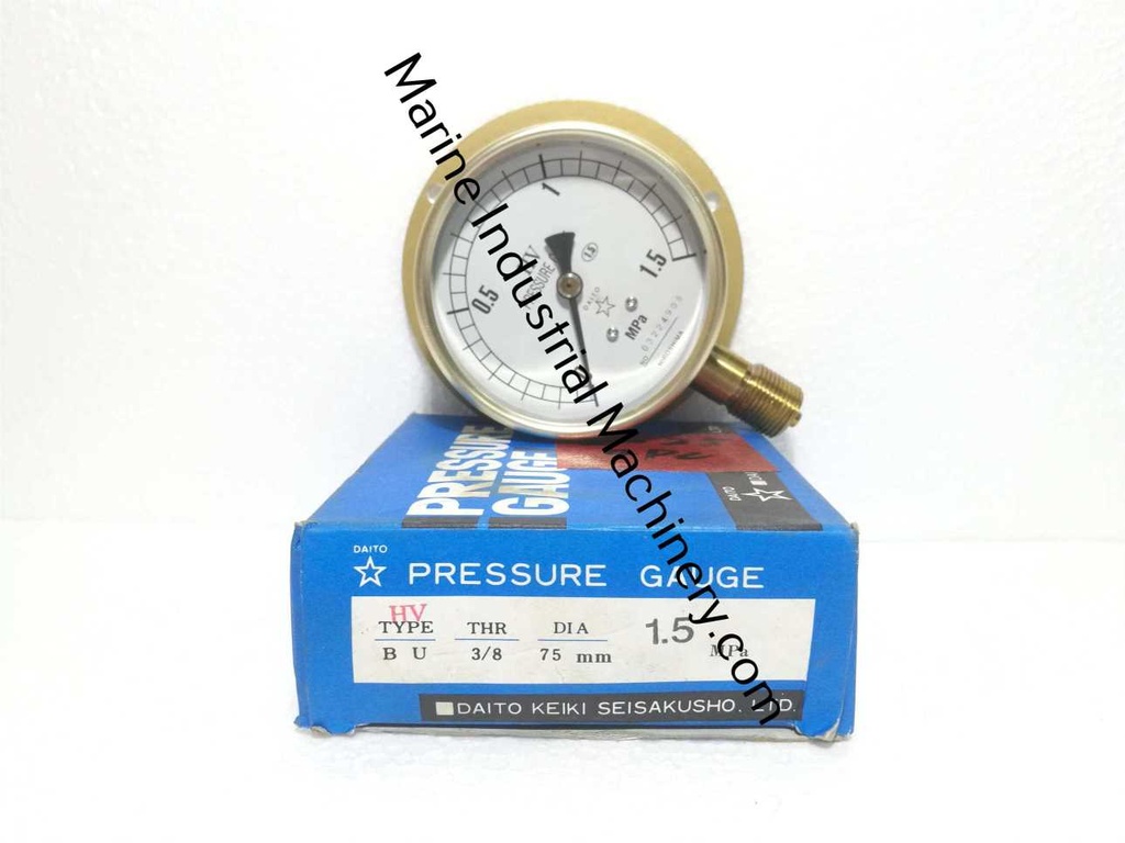 Daito Keiki BU 3/8 75 Pressure Gauge (0-.5MPa)