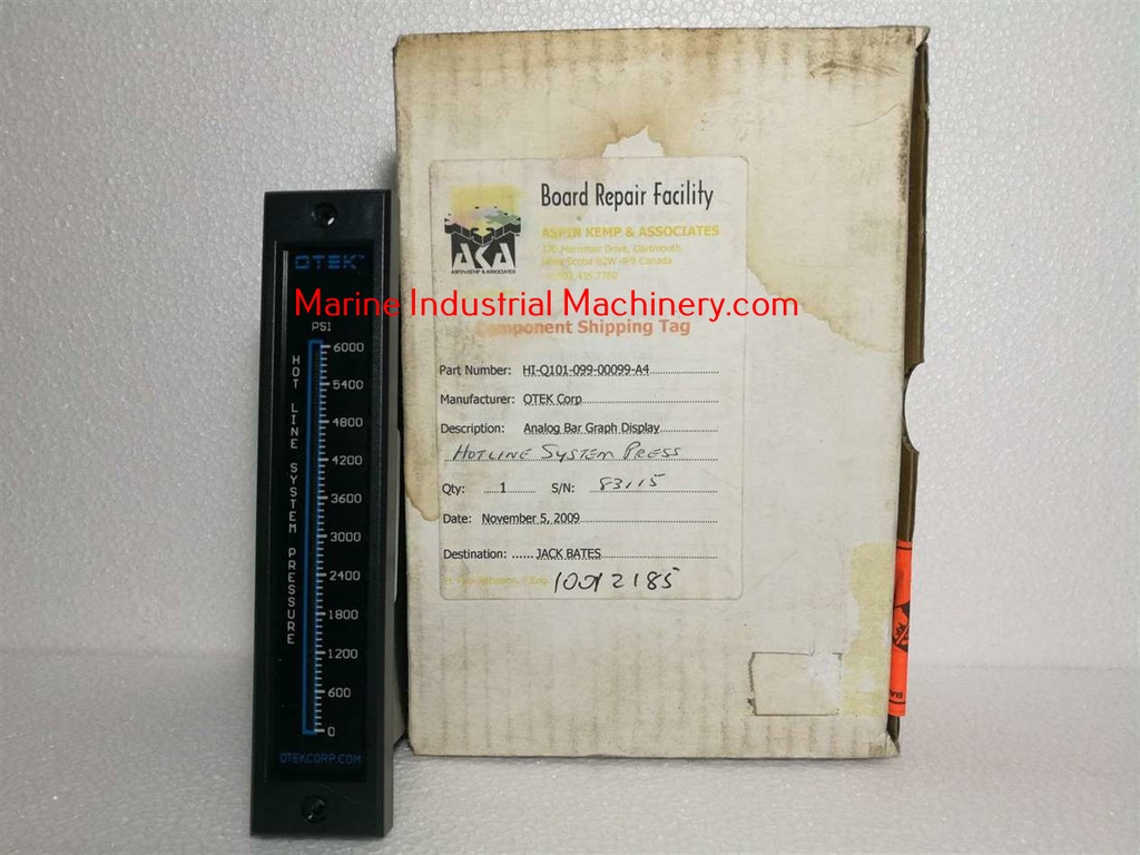 Otek Corporation HI-Q101-099-00099-A4 Hot Line System Pressure